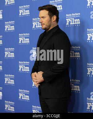 16 février 2023, Santa Barbara, Californie, États-Unis : Chris Pratt, producteur exécutif du documentaire â€œHelen Believeâ€ et star des Gardiens de la Galaxie et du Jurassic Park, sur le tapis rouge au Festival International du film de Santa Barbara, le 16 février 2023, au Théâtre historique Arlington de Santa Barbara. (Crédit image : © Amy Katz/ZUMA Press Wire) Banque D'Images