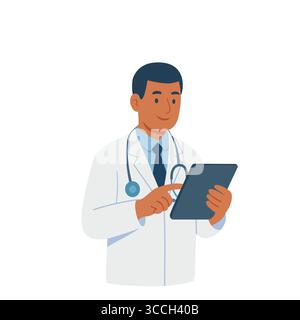 Médecin masculin avec stéthoscope. Illustration vectorielle Illustration de Vecteur