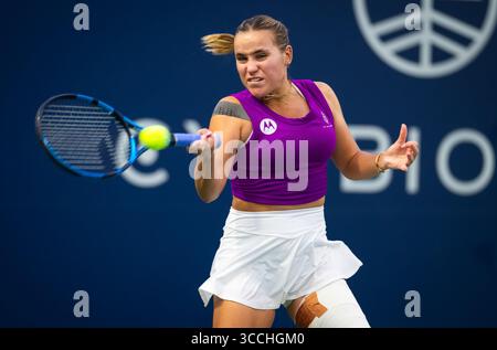 15 septembre 2023 : Sofia Kenin des États-Unis en action lors de la demi-finale du tournoi de tennis Cymbiotika San Diego Open WTA 500 2023 (crédit image : © Rob Prange/AFP7 via ZUMA Press Wire) Banque D'Images