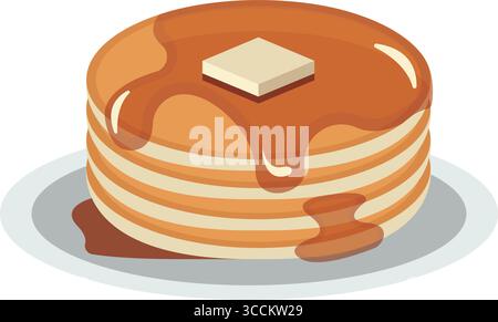 Crêpes au sirop de beurre. Vecteur Illustration de Vecteur