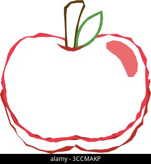 Dessin de contour de pomme rouge. Vecteur Illustration de Vecteur
