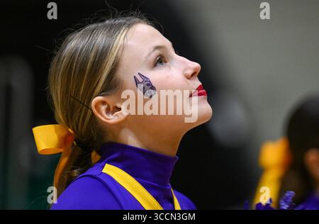 25 février 2023, Troy, New York, États-Unis : un POM-POM Albany est vu pendant la première moitié d'un match de basket-ball universitaire masculin de la NCAA contre le New Jersey Institute of Technology le samedi 25 février 2023, à Troy, New York (crédit image : © Hans Pennink/ZUMA Press Wire) Banque D'Images