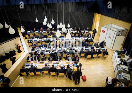 13 décembre 2018 - Katowice, Pologne - salle de travail des différentes délégations à la COP24 à Katowice. (Crédit image : © Sadak Souici/ZUMA Press Wire) Banque D'Images