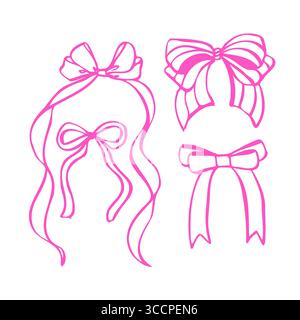 Imprimer. Illustration vectorielle c. art élégant de ligne d'arc de ruban pour invitations, scrapbooking, emballage, image de marque, cartes de voeux, design numérique et bricolage Illustration de Vecteur