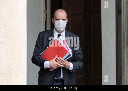 28 avril 2021, Paris, Ile-de-France (région, France : le premier ministre, Jean Castex, quitte le Conseil des ministres, à l'Elysée le 28 avril 2021. (Crédit image : © Sadak Souici/ZUMA Press Wire) Banque D'Images