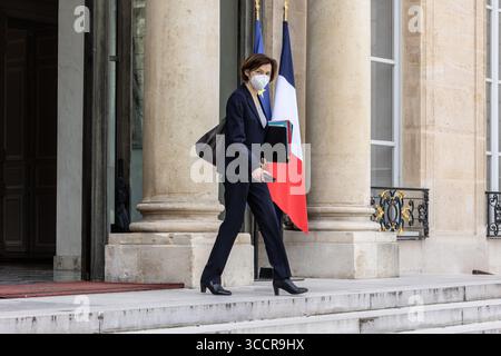 28 avril 2021, Paris, Ile-de-France (région, France : MRS Florence PARLY, ministre des armées, à la sortie du Conseil des ministres, à l'Elysée le 28 avril 2021. (Crédit image : © Sadak Souici/ZUMA Press Wire) Banque D'Images