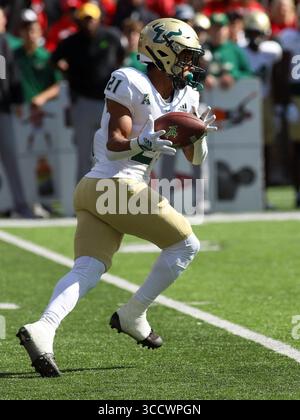 8 octobre 2022 : RB Brian bataille des South Florida Bulls lors d'un match de football NCAA entre les Bearcats de Cincinnati et les Hoosiers de l'Indiana au Nippert Stadium de Cincinnati, Ohio. Kevin Schultz/CSM (crédit image : © Kevin Schultz/CSM via ZUMA Press Wire) Banque D'Images