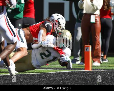 8 octobre 2022 : le RB Brian Battle of the South Florida Bulls marque un touchdown lors d'un match de football NCAA entre les Bearcats de Cincinnati et les Hoosiers de l'Indiana au Nippert Stadium de Cincinnati, Ohio. Kevin Schultz/CSM (crédit image : © Kevin Schultz/CSM via ZUMA Press Wire) Banque D'Images