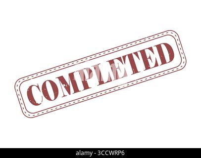 Un sceau de tampon en caoutchouc complété avec un contour Illustration de Vecteur