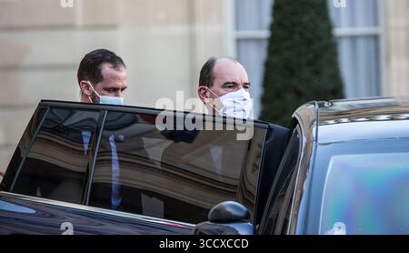 24 février 2021, Paris, Ile-de-France (région, France : le premier Ministre, Jean Castex en sortie du Conseil des Ministres du mercredi 24 février 2021. (Crédit image : © Sadak Souici/ZUMA Press Wire) Banque D'Images