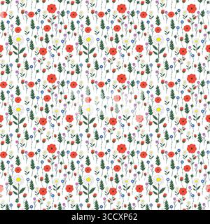 Fleurs florissantes motif sans couture Illustration de Vecteur