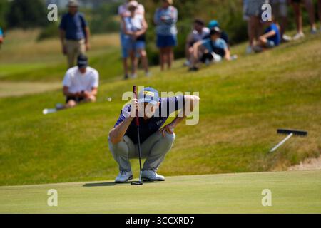 25 juin 2023, Pleneuf, France : STUART MANLEY sur le green du 18ème trou lors de la 4ème manche du Golf Blue Green de Pleneuf Val Andre le 25 juin 2023 à Pleneuf, France. (Crédit image : © Glenn Gervot/ZUMA Press Wire) Banque D'Images