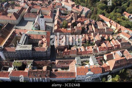 Panorama de Zagreb avec l'église Saint-Marc, Croatie Banque D'Images