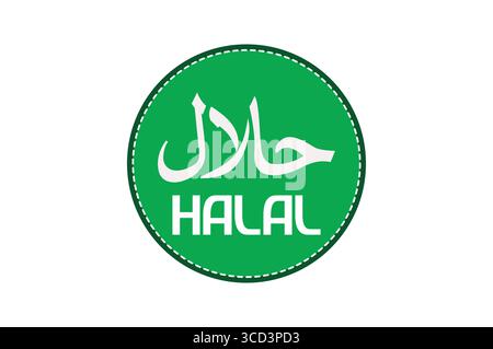Art du symbole de certification halal isolé sur fond blanc. Illustration de Vecteur