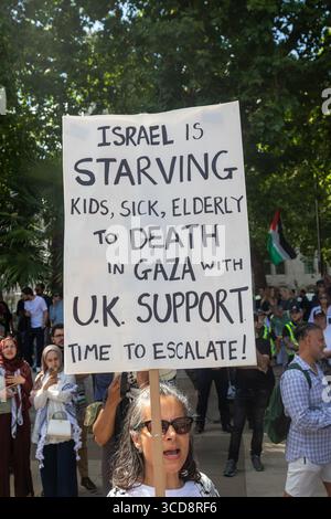 Londres, Royaume-Uni, le 9 août 2025 :- Une manifestation pro Palestine action au Parliament Square Central London Banque D'Images