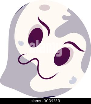 Vecteur isolé de personnage fantôme effrayant d'halloween Illustration de Vecteur