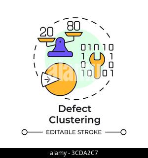 Icône de concept multicolore de regroupement de défauts Illustration de Vecteur