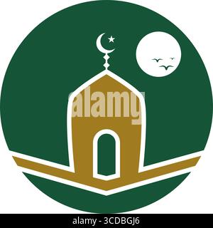 Logo Mosquée islamique icône Illustration de Vecteur