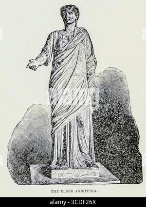 L'aînée Agrippine petite-fille d'Auguste et mère de Caligula et Agrippine la jeune (14 av. J.-C. - 33) tiré du LIVRE X - Rome dans le volume 11, de l'histoire universelle de Ridpath : un compte rendu de l'origine, de la condition primitive et du développement ethnique des grandes races de l'humanité, et des principaux événements dans l'évolution et le progrès de la vie civilisée entre les hommes et les Nations, à partir de sources récentes et authentiques avec une enquête préliminaire sur le temps, le lieu et la manière du commencement par Ridpath, John Clark, 1840-1900 publié en 1897 Banque D'Images