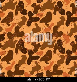 Motif sans couture orange camouflage illustration vectorielle militaire grunge Illustration de Vecteur