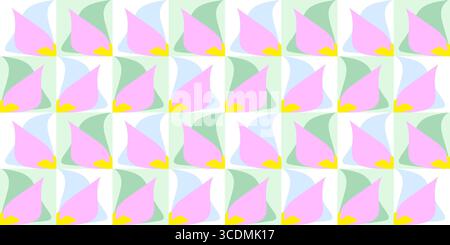 Motif abstrait sans couture. Formes géométriques, couleurs, répétitions, chevauchements. Papier peint artistique et pastel. Motif floral stylisé Banque D'Images
