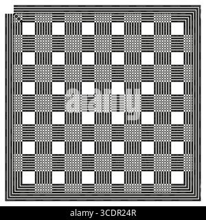 Motif sans couture à carreaux. Vecteur de grille monochromatique. Fond de mosaïque géométrique. Texture noir et blanc. Illustration de Vecteur