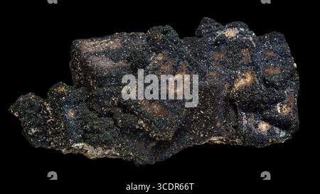 Chalcocite avec pyrite (Cu₂S avec FeS₂), département de Huánuco, Pérou Banque D'Images