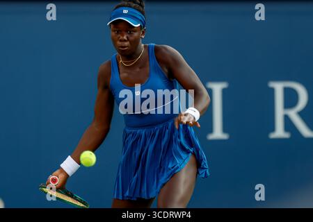 Victoria Mboko ( Canada ) vainqueur du tournoi WTA Masters 1000 de Montréal ( Canada ) Omnium Banque nationale par Rogers Banque D'Images
