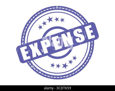 Un sceau de tampon en caoutchouc de dépense avec une bordure en étoile Illustration de Vecteur