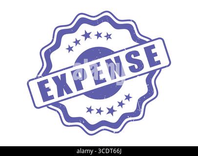 Un sceau de tampon en caoutchouc de dépense avec une bordure décorative Illustration de Vecteur