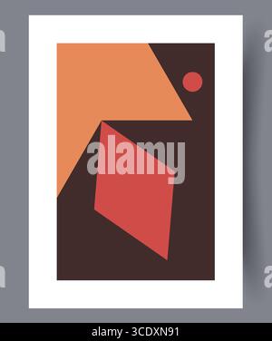 Composition géométrique abstraite présentant une palette vibrante de couleurs et de formes chaudes Banque D'Images