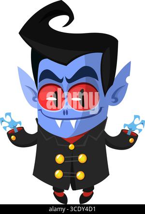 Conception de personnage de vampire de dessin animé mignon. Illustration vectorielle pour la décoration de fête sur le thème d'Halloween Illustration de Vecteur