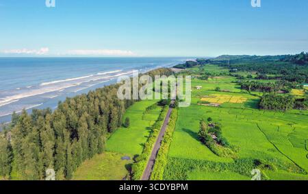 2ème plus longue plage de Cox`s Bazaar Sea Beach, Bangladesh Banque D'Images