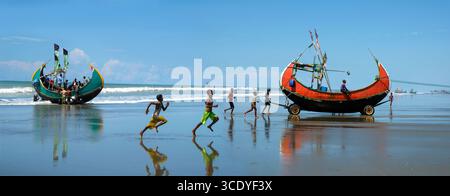 2ème plus longue plage de Cox`s Bazaar Sea Beach, Bangladesh Banque D'Images