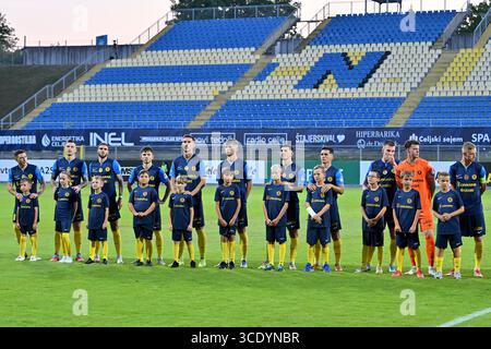 Celje, Slovénie. 14 août 2025. Celje, Slovénie, 14 août 2025, Celje avant la Ligue des conférences de l'UEFA, troisième tour de qualification, match de 2ème manche entre Celje (Slovénie) et Lugano (Suisse) au Stadion Celje, Celje, Slovénie. (Photo par Igor Kupljenik/Sports Press photo) crédit : SPP Sport Press photo. /Alamy Live News Banque D'Images
