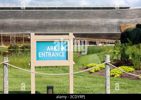 Williamstown, Kentucky États-Unis 22 juillet 2023 vue de l'extérieur du parc à thème Noah's Ark Encounter à Williamstown, Kentucky Banque D'Images