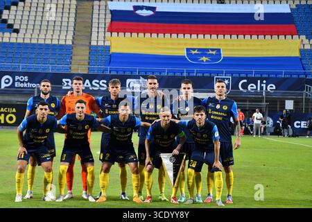 Celje, Slovénie. 14 août 2025. Celje, Slovénie, 14 août 2025, Celje lors de la Ligue des conférences de l'UEFA, troisième tour de qualification, match de 2ème manche entre Celje (Slovénie) et Lugano (Suisse) au Stadion Celje, Celje, Slovénie. (Photo de Natasa Kupljenik/Sports Press photo) crédit : SPP Sport Press photo. /Alamy Live News Banque D'Images