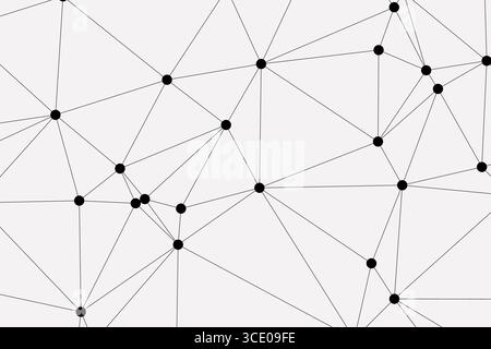 Fond de maillage de réseau géométrique abstrait avec des points et des lignes connectés – structure technologique polygonale Illustration de Vecteur