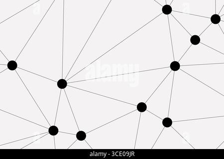 Fond de maillage de réseau géométrique abstrait avec des points et des lignes connectés – structure technologique polygonale Illustration de Vecteur