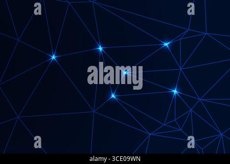 Fond de maillage de réseau géométrique abstrait avec des points et des lignes connectés – structure technologique polygonale Illustration de Vecteur
