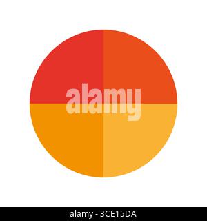 Illustration de la palette de couleurs. Sections orange chaudes. Vecteur de forme circulaire. Tons rouges et jaunes. Illustration de Vecteur