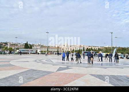 Lisbonne, Portugal – 9 novembre 2023 : vue du monastère de Jerónimos ou du monastère de Santa Maria de Belem, à Lisbonne, Portugal. Banque D'Images