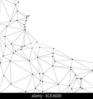Fond de connexion réseau global pour la conception de bannière. Fond de ligne abstrait avec des points et des lignes de connexion. Réseau de connexion point polygone social Illustration de Vecteur