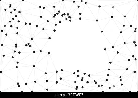 Fond de connexion réseau global pour la conception de bannière. Fond de ligne abstrait avec des points et des lignes de connexion. Réseau de connexion point polygone social Illustration de Vecteur