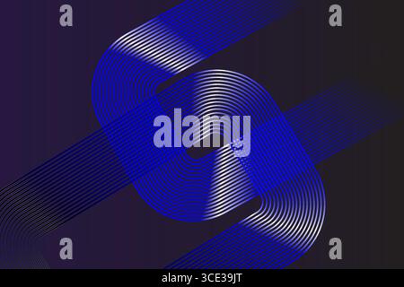 Vecteur de fond de lignes circulaires bleues abstraites, conception de motif d'onde géométrique moderne Illustration de Vecteur