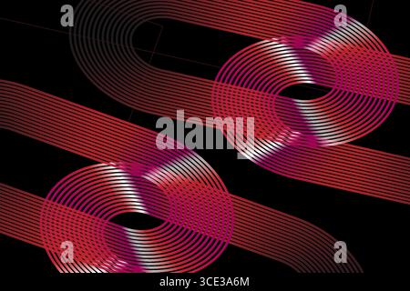 Vecteur de fond de lignes circulaires bleues abstraites, conception de motif d'onde géométrique moderne Illustration de Vecteur