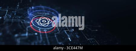 Concept d'informatique quantique : révolutionner le traitement de l'information grâce à la mécanique quantique. Banque D'Images