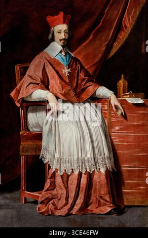Cardinal Richelieu 1585-1642 Français 1636 par Philippe de Champaigne 1602–1674 peintre baroque français France Musée du Louvre Paris France, ( Armand Jean du Plessis, 1er duc de Richelieu, communément connu sous le nom de cardinal Richelieu, était un prélat catholique français et homme d'État qui avait une influence démesurée dans les affaires civiles et religieuses . ) Banque D'Images