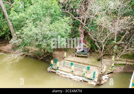 Rivière Kaveri à Nisargadhama à Kushalnagar, Madikeri, Karnataka, Inde Banque D'Images