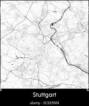 Carte de Stuttgart, Allemagne - affiche de la carte vectorielle topographique Illustration de Vecteur
